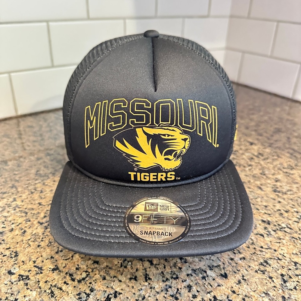 Missouri Tigers New Era 9FIFTY A-Frame Snapback Hat Black Gold NCAA New